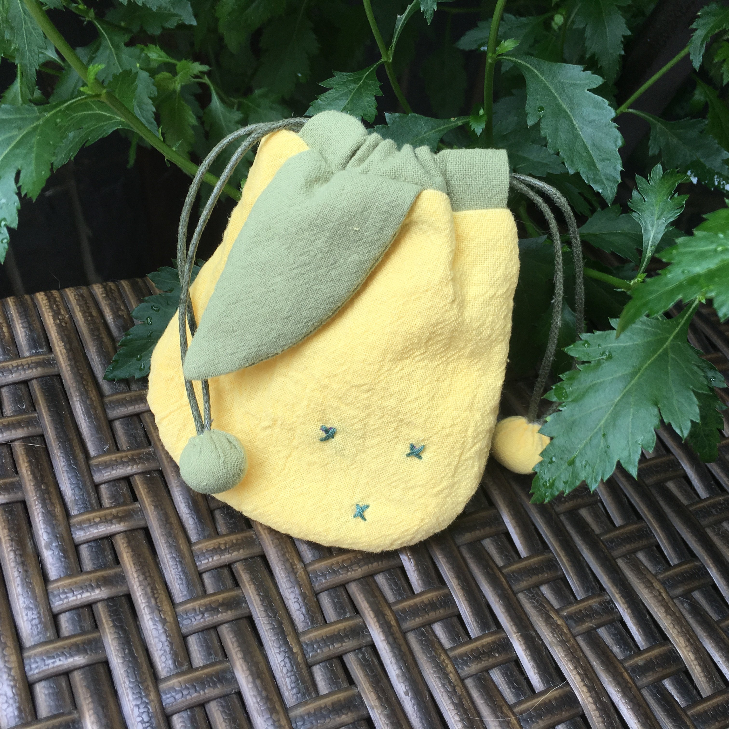 布艺梨束口袋布梨不弃定情信物香囊DIY手工材料包自己做个性礼物