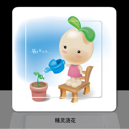彩色透明开关贴纸〖精灵系列〗家居必备DIY创意个性开关贴墙贴画