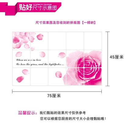 厨房防油贴纸 耐高温防水墙贴纸高清数码印涮 即擦即干贴画