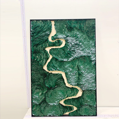 立体皮革手工实物装饰画样板间高端玄关走廊过道壁画客厅书房挂画