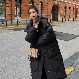羽绒棉服女中长款2025新款韩版宽松过膝棉袄学生加厚棉衣冬天外套