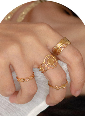 金色埃及希腊风波西米亚戒指叠戴