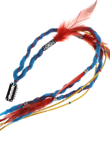 invia Этнический красный аксессуар для волос, дреды с косичкой, резинка для волос, парик для плетения волос, стиль бохо, этнический стиль