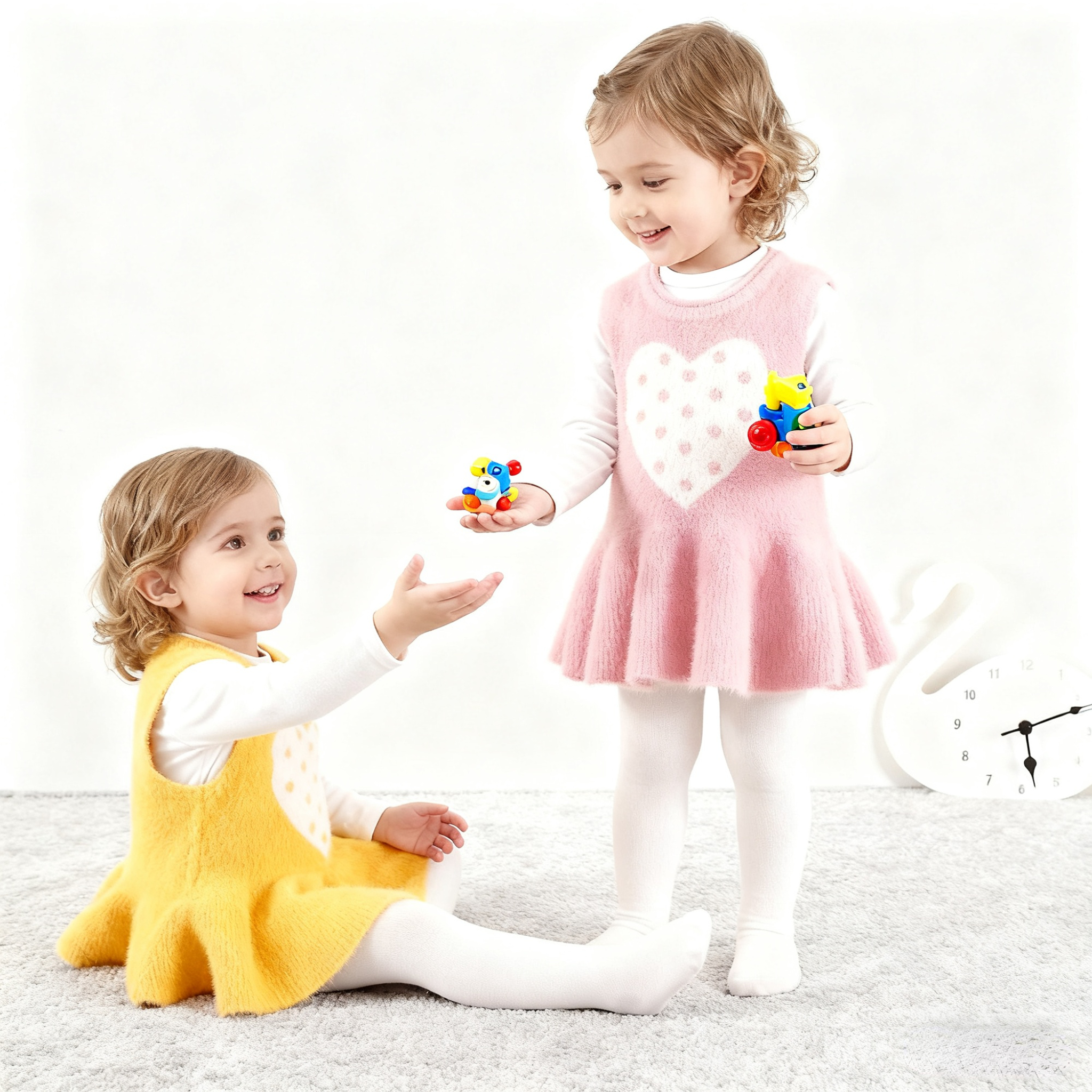 婴儿针织毛衣裙摆秋冬女宝宝韩版公主坎肩可爱洋气水貂绒毛线马甲