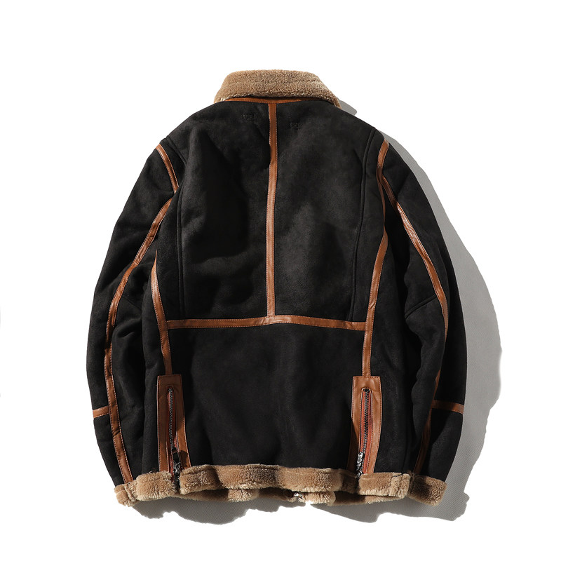 日系白底冬季皮毛一体加绒加厚外套Z131-P240,女装短外套,电商D308