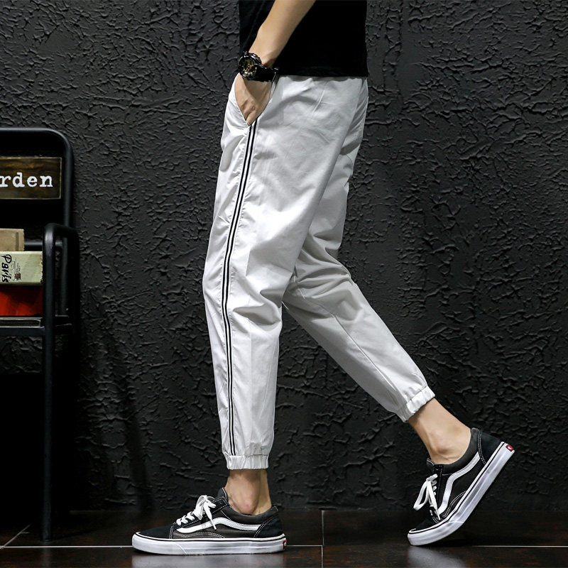 日系大码潮男青年休闲束脚九分裤速干裤K10-P45M-5XL现货,男装休闲裤,电商D308
