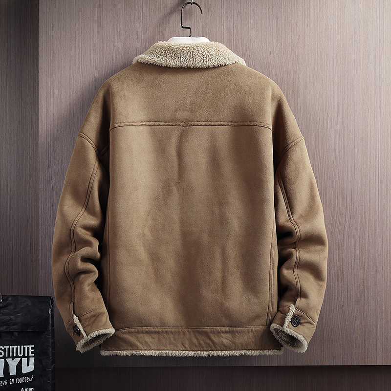 立体挂拍男装冬季新款皮毛一体加绒加厚外套Z2880-P240大码，女装短外套，电商D308