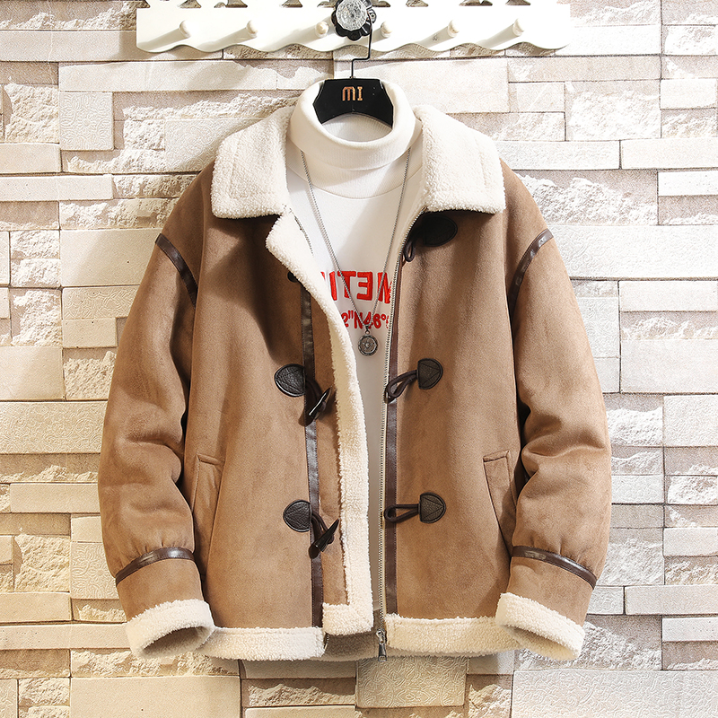 冬季男装大码皮毛一体加绒加厚外套DSD308-Y1005-P240，女装短外套，电商D308