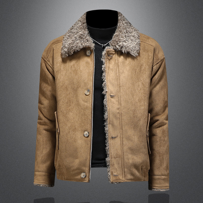 冬季男装大码皮毛一体加绒加厚外套DSD308-Z8808-P265镂空，女装短外套，电商D308