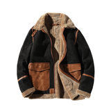 模特外景冬季皮毛一体男加绒加厚夹克外套Z131-P240主推大码，男装夹克，电商D308