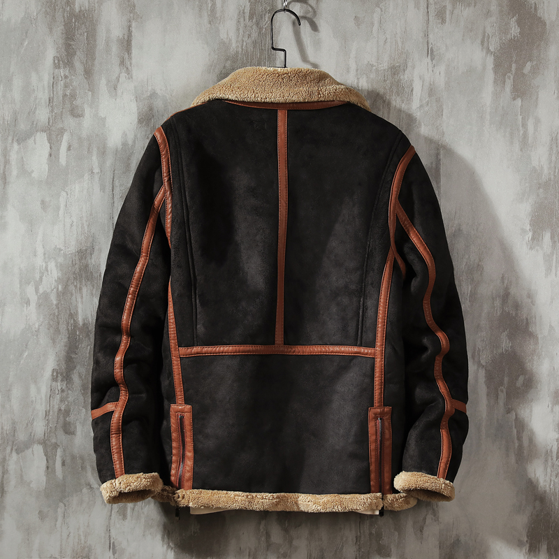 日系挂拍大码冬季皮毛一体男加绒加厚外套Z131-P240，女装短外套，电商D308