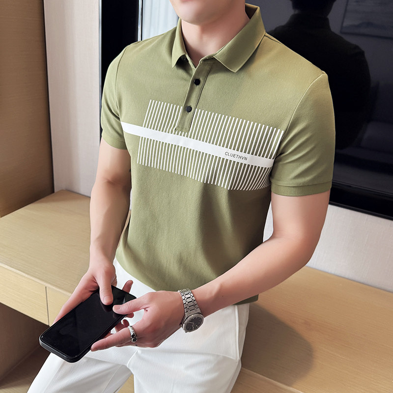 2025夏季新款翻领短袖POLO衫男PL6608-P55,男装Polo衫,电商D308
