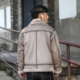 模特外景大码新款冬季皮毛一体男加绒加厚外套Z1928-P255主推，女装短外套，电商D308