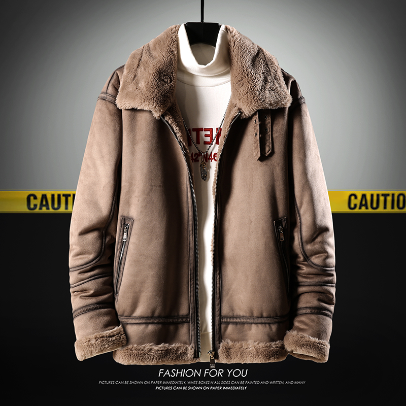 日系大码冬季皮毛一体男士青年夹克外套Z1928-P255主推，男装夹克，电商D308