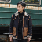 模特外景冬季皮毛一体男加绒加厚外套Z131-P240，女装短外套，电商D308