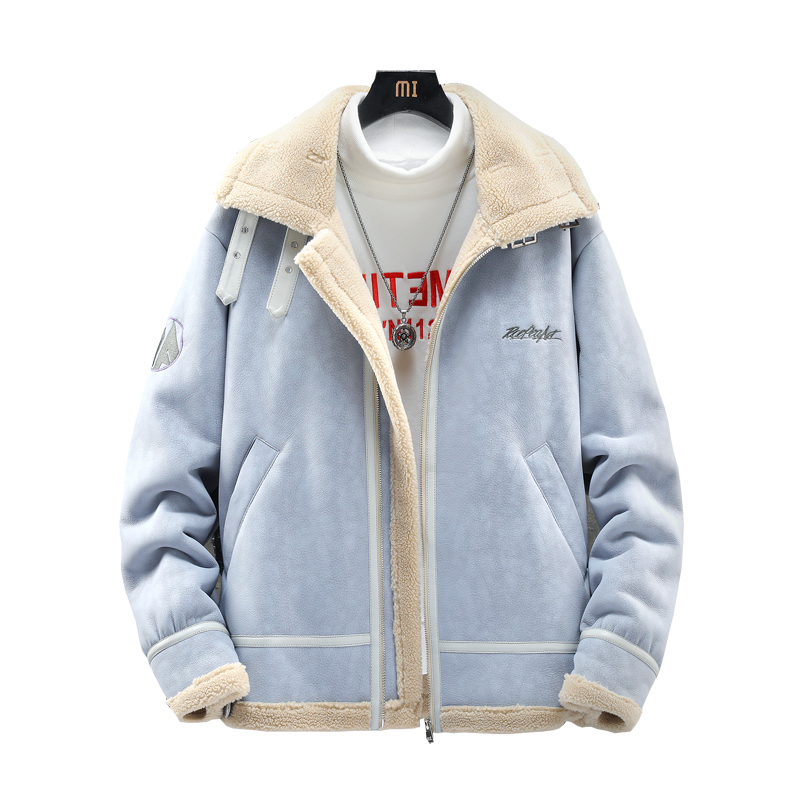 日系大码冬季皮毛一体男加绒加厚夹克外套Z1929-P260，男装夹克，电商D308