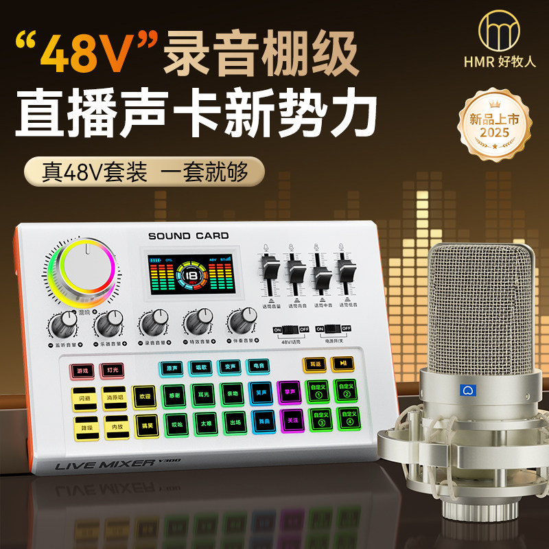 【爆款热销】48V直播声卡全套装
