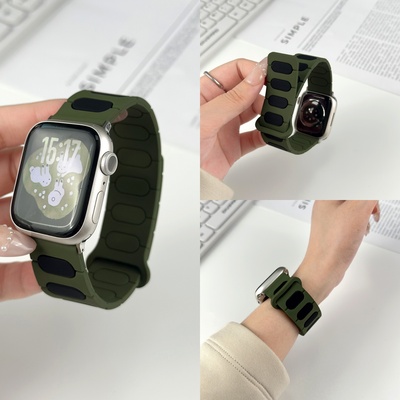 适用vivo手表表带iqoo gt1硅胶磁吸椭圆腕带iqoowatchgt2男款透气时尚vivo watch5休闲磁吸扣vivo替换带配件