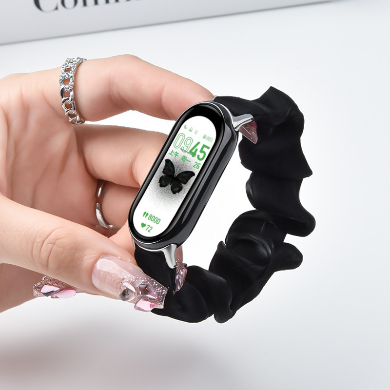 适用小米10/9/8手环表带弹力珠光发圈5/6腕带通用3/4NFC版创意大肠发圈个性替换腕带7新款女高级潮品配件ins,智能设备,智能手表手环表带/腕带,淘宝优惠券,粉丝福利购,淘宝优惠卷