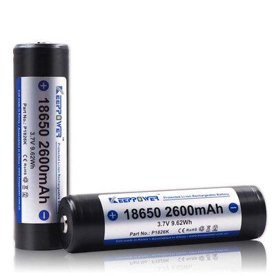 KeepPower 18650 3.7V 2600mAh 可充电锂离子电池