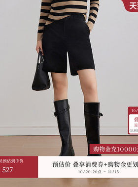 丝绒百慕大OBEG欧碧倩短裤女26秋冬新款休闲裤子靴裤外穿10504013