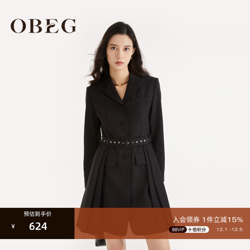 欧碧倩西装料显瘦通勤OBEG收腰