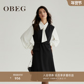 OBEG欧碧倩冬季 裙50464515 通勤衬衫 两件套西装 连衣裙时尚