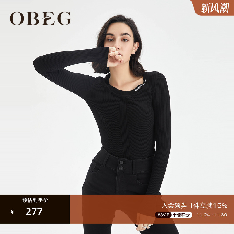OBEG/欧碧倩2022春刺绣打底衫