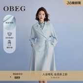 OBEG欧碧倩春复古英伦风风衣女中长宽松外套50501521