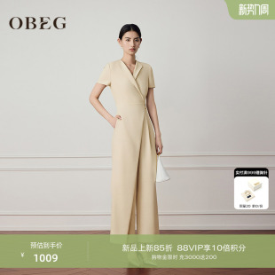 气质长裤 OBEG欧碧倩西装 通勤职业装 女夏2026新款 50522515 领连体裤