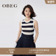 OBEG欧碧倩设计感小众拼接无袖 连衣裙女夏酷辣背心裙10482021