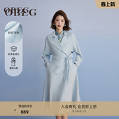 OBEG欧碧倩春复古英伦风风衣女中长宽松外套50501521