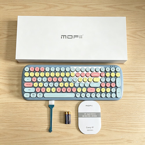 摩天手MOFI CANDY BT无线蓝牙键盘手机平板蓝牙键盘复古圆点100键