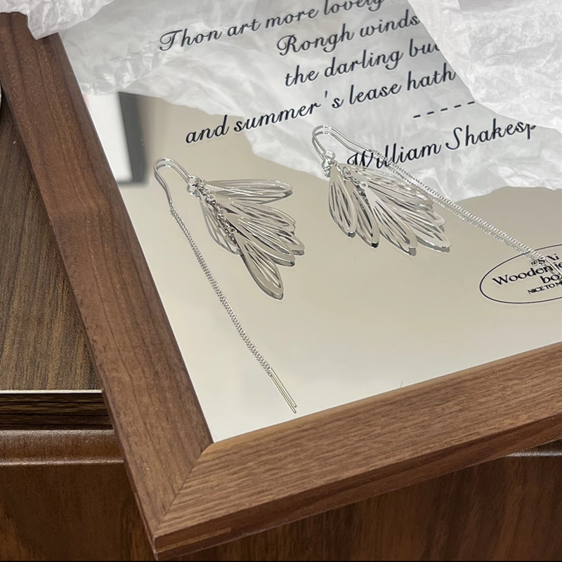 长款蜻蜓翅膀耳线镂空设计精致冷淡风女小众时尚简约个性耳饰女