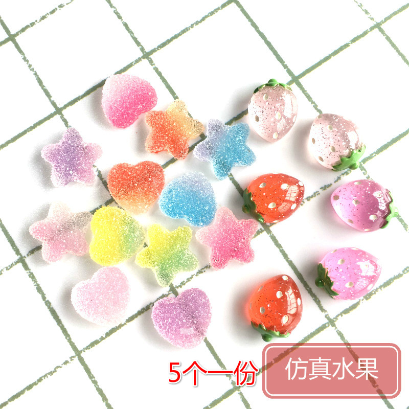 仿真树脂草莓假糖果diy仿真食玩爱心软糖奶油手机壳材料配件