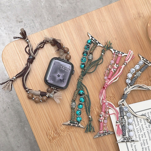 民族风麻绳编织适用iwatch表带