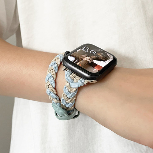 弹力麻花双圈适用iwatch表带
