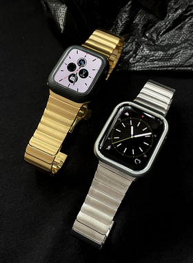 iwatch表带金属不锈钢ins简约风高级适用applewatch苹果手表567se