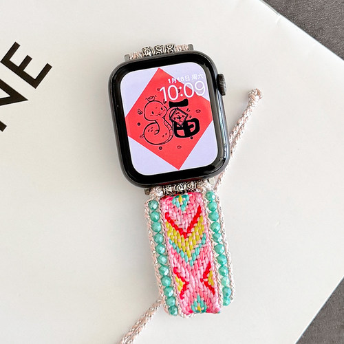 民族风编织尼龙金属表带