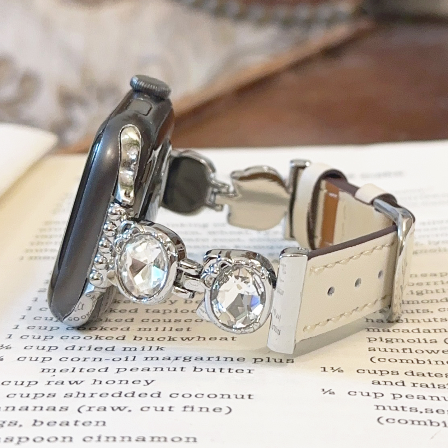 金属皮革镶钻适用iwatch表带