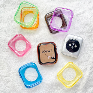果冻透明硅胶适用iwatch表壳AppleWatch苹果手表保护壳软壳s8套se