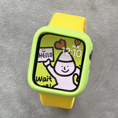 硅胶表带撞色软壳适用iwatch保护壳6789苹果se手表拼色applewatch