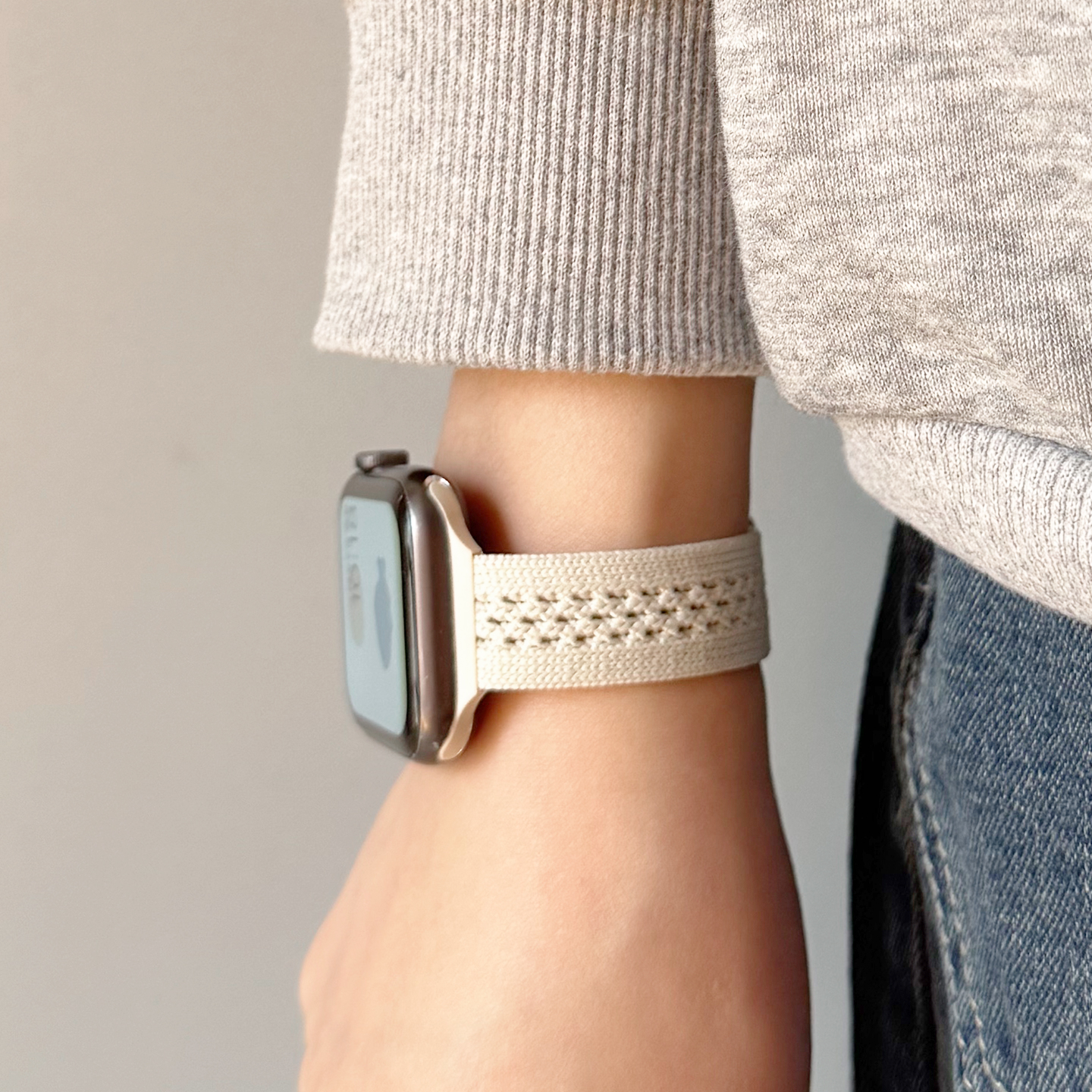 透气针织细款磁吸适用iwatch表带