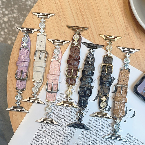 十字金属皮革高级适用iwatch表带