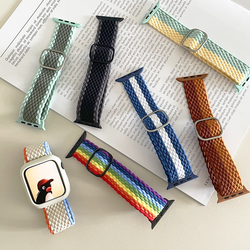 弹力编织尼龙拼色表带保护壳