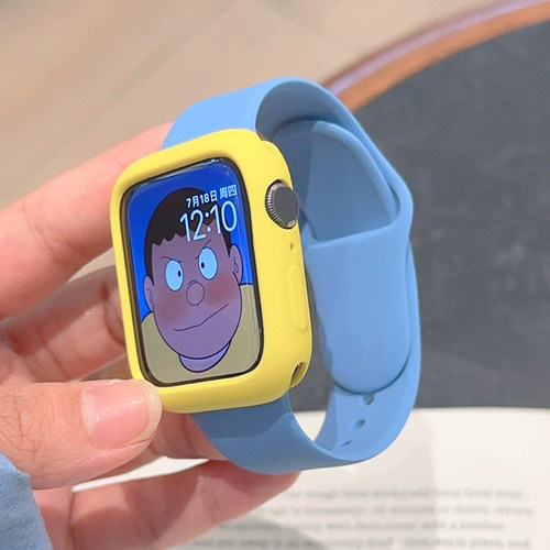 蓝色小众适用保护壳iwatch表带
