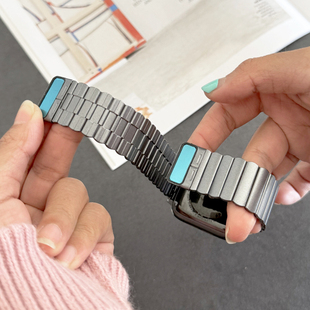 高级感磁吸金属不锈钢适用iwatch表带s9苹果s8手表applewatch新款