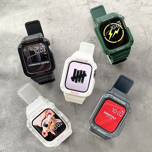 机甲一体保护壳适用iwatch表带