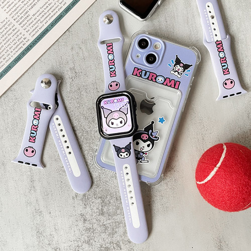 新款紫色日系可爱适用iwatch表带