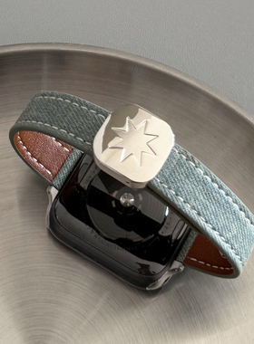 星芒金属磁吸s10牛仔细款iwatch表带se适用Applewatch苹果789手表